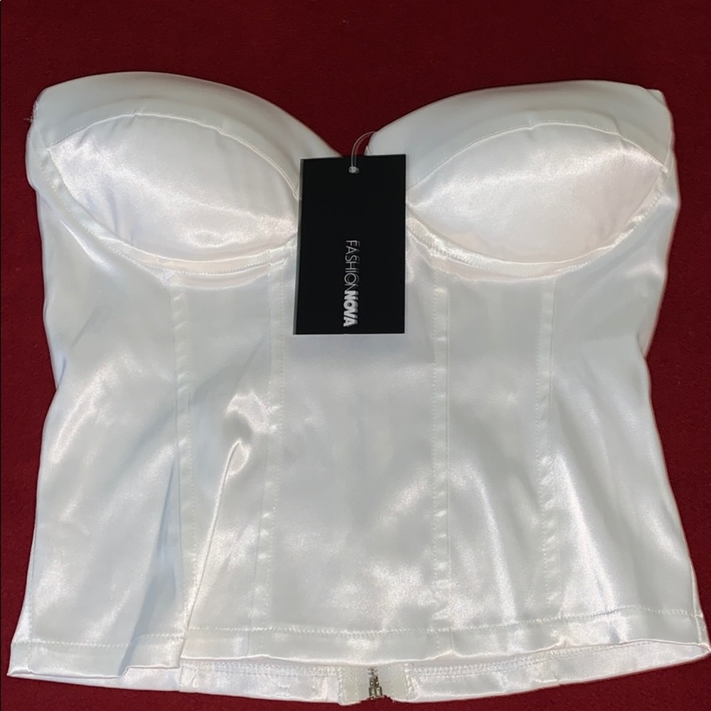 please her satin corset top
